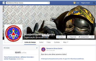 No facebook, população pode acompanhar dicas e curiosidades sobre a corporação alt
